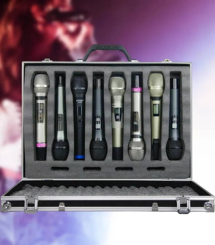Microphone Hard Shell Carrying Case with Shockproof Sponge